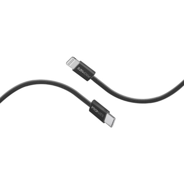 PROMATE CABLE TYPE-C LIGHTNING 120CM BLACK
