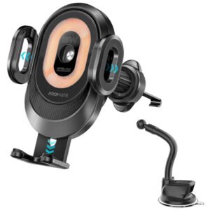 Promate Auto Clamping Wireless Charging Car Mount